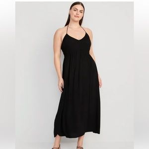 Old Navy Fit & Flare Crinkled Halter Maxi Dress for Women